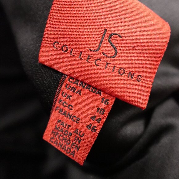 JS Collections Mesh Long Sleeve Top Women’s 16 Black Cocktail Blouse - Picture 3 of 9